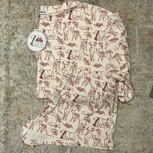 grey bandit woodland animals pajama set